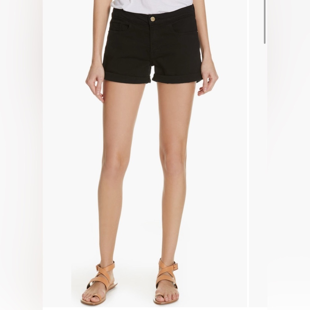 Frame Le Cutoff Black Denim Shorts
